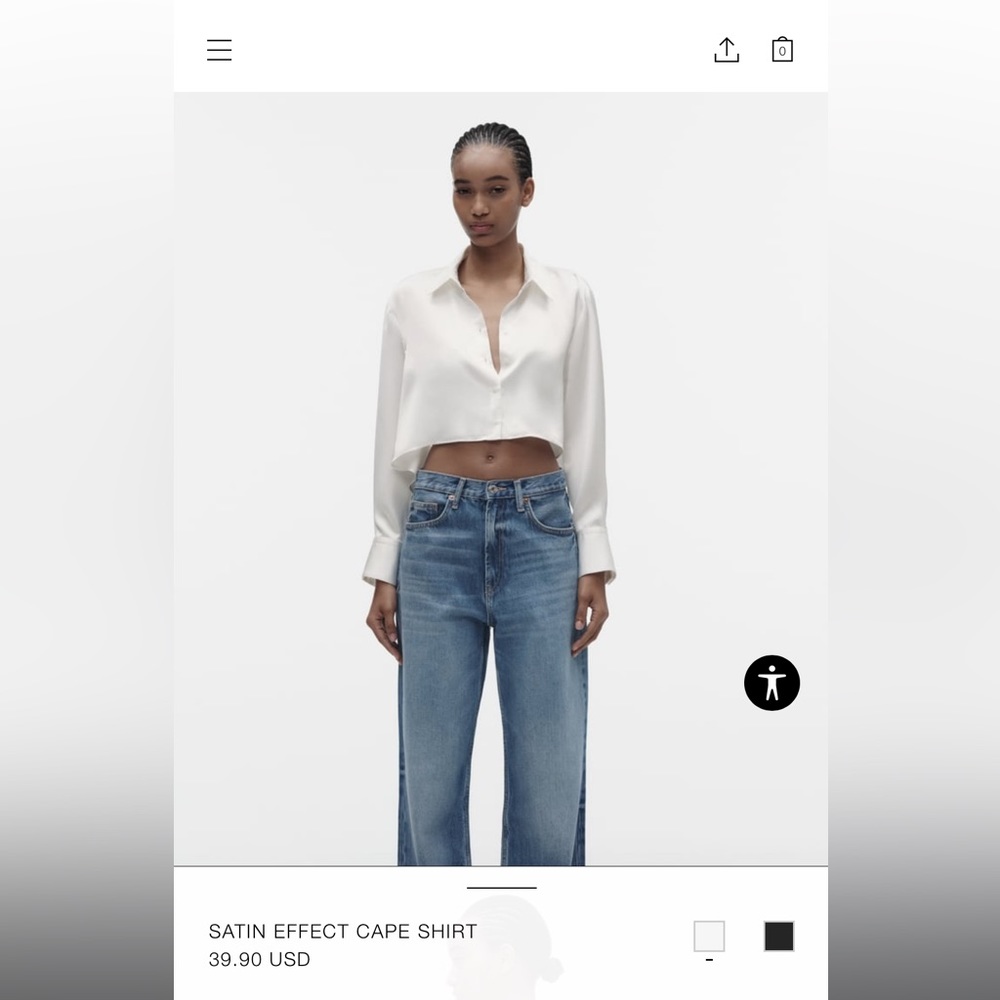 ZARA BNWT satin effect cape shirt
